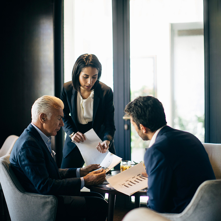business professionals in a meeting at a modern of S3FXZYJ